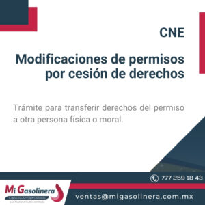 CNE Modificaciones de permisos por cesión de derechos