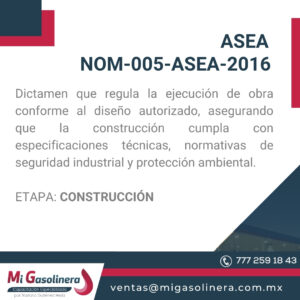 ASEA NOM-005-ASEA-2016 (Etapa: Construcción)