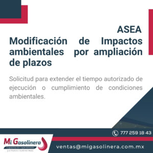 ASEA Modificación de Impactos Ambientales por aplicación de plazos